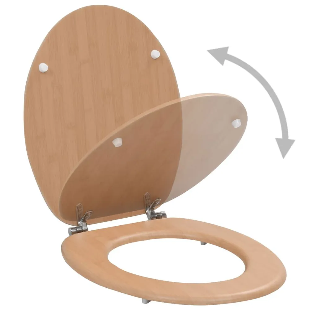 Toiletbril met deksel bamboe MDF