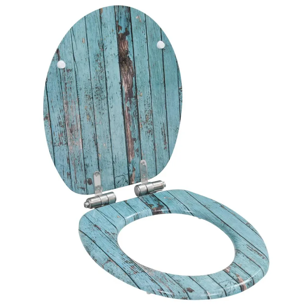 Toiletbril met soft-close deksel antiek hout MDF