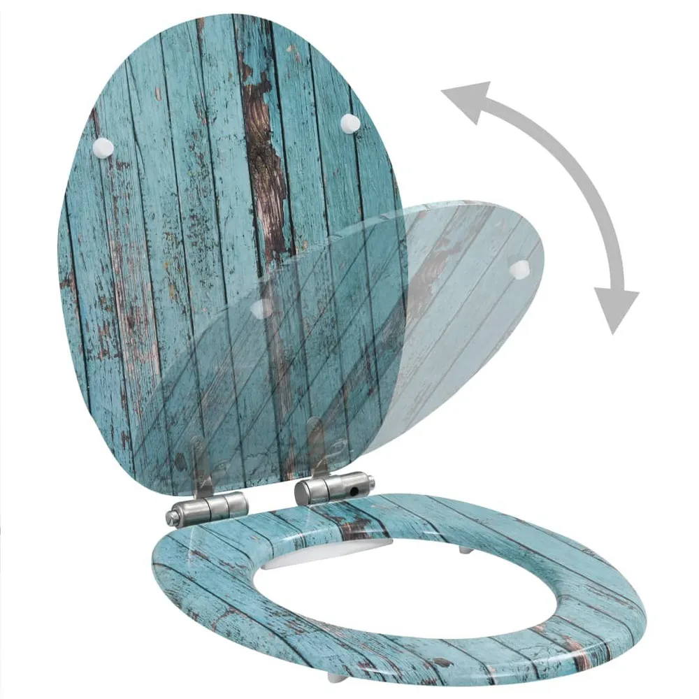 Toiletbril met soft-close deksel antiek hout MDF