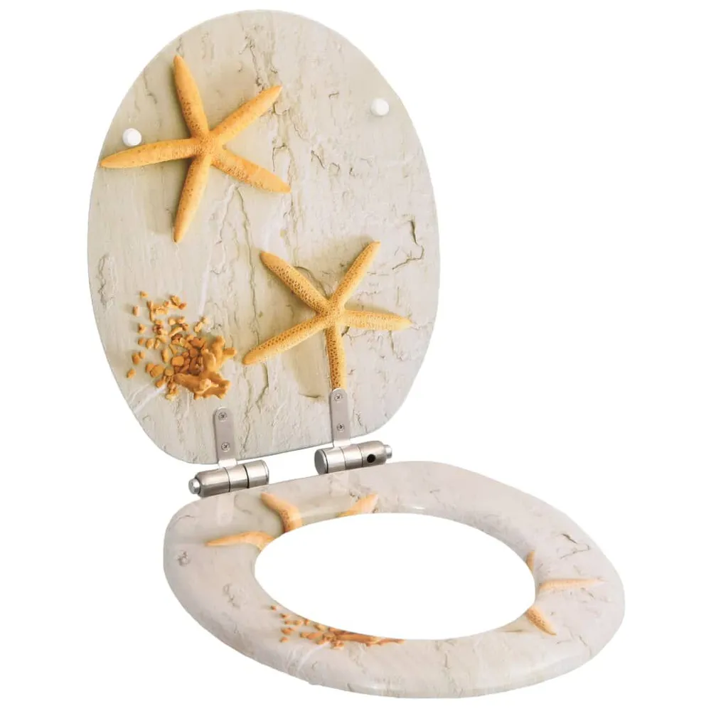 Toiletbril met soft-close deksel zeester MDF