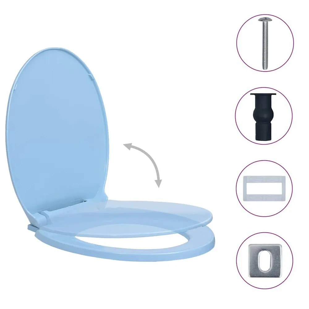Toiletbril soft-close en effortless vrijgave ovaal blauw