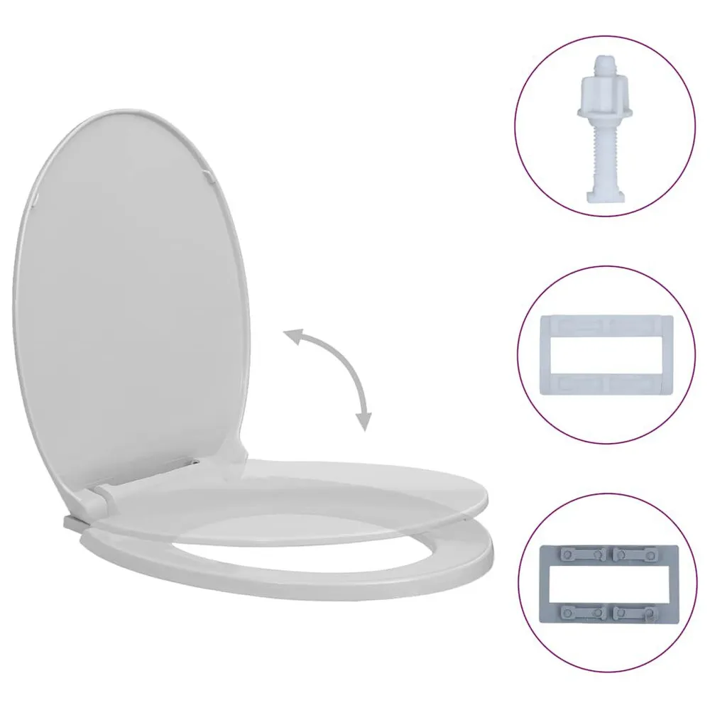 Toiletbril soft-close ovaal lichtgrijs