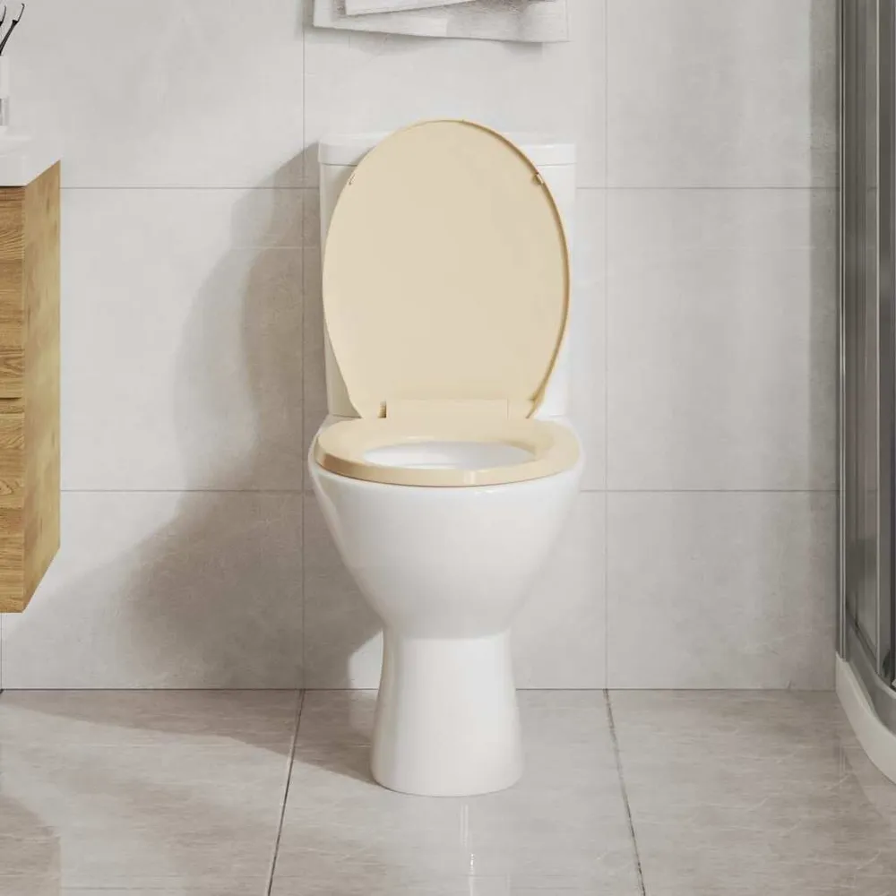 Toiletbril soft-close en quick-release ovaal natuurtint