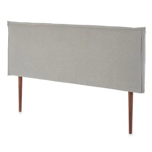 Gecapitonneerd hoofdeinde Berlijn 150x100 cm, Grijs stof, 8 cm diep, inclusief ophangbeugels.