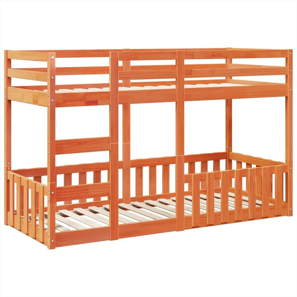 Stapelbed massief grenenhout wasbruin 90x190 cm