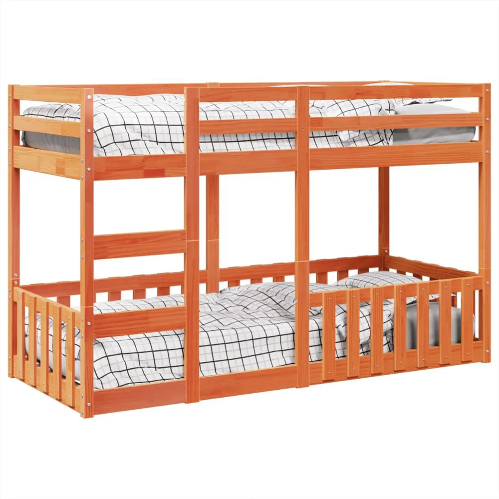 Stapelbed massief grenenhout wasbruin 90x190 cm