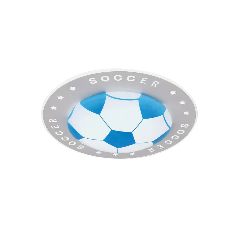 16,5"/20,5" W LED-inbouwspot voor kinderen, zwart/blauw, voetbal, inbouwplafondlamp met acrylkap