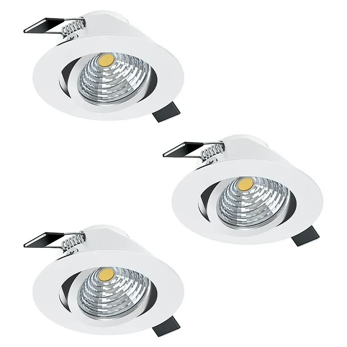 Eglo Led-inbouwverlichting Saliceto - Knus wit, Diameter: 8,8 cm, Wit, 3 st.