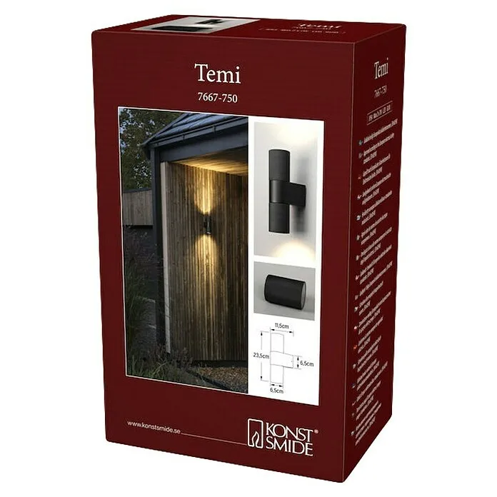 Konstsmide Wandlamp voor buiten Temi - 14 W, IP54