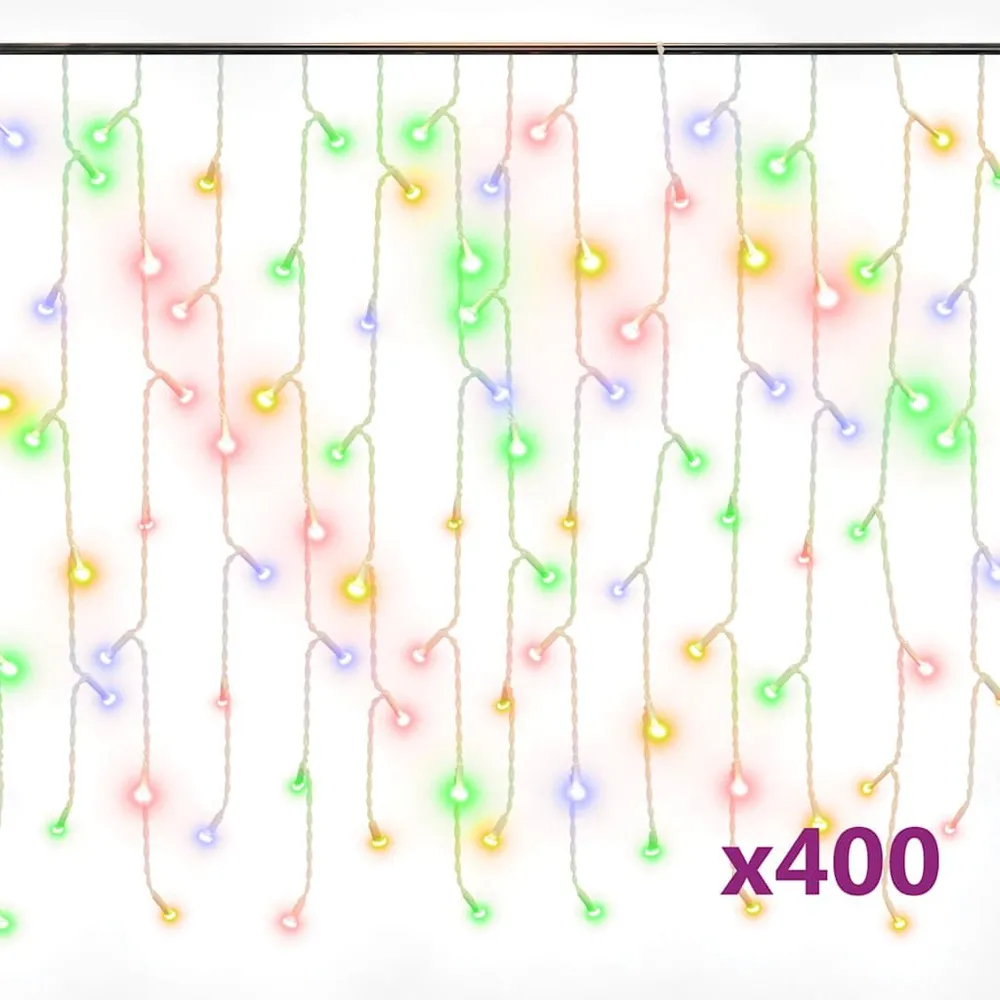 Lichtgordijn met 400 LED's en 8 functies 10 m meerkleurig
