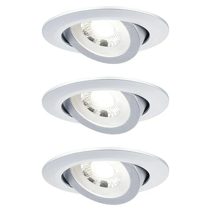 Paulmann Led-inbouwspotset - 6 W, Chroom, 3 st., Gezellig wit