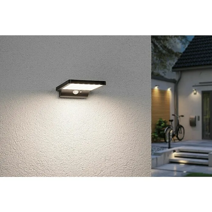 Paulmann Solar-wandledlamp voor buiten - Schemersensor, Kunststof, Gastvrij wit