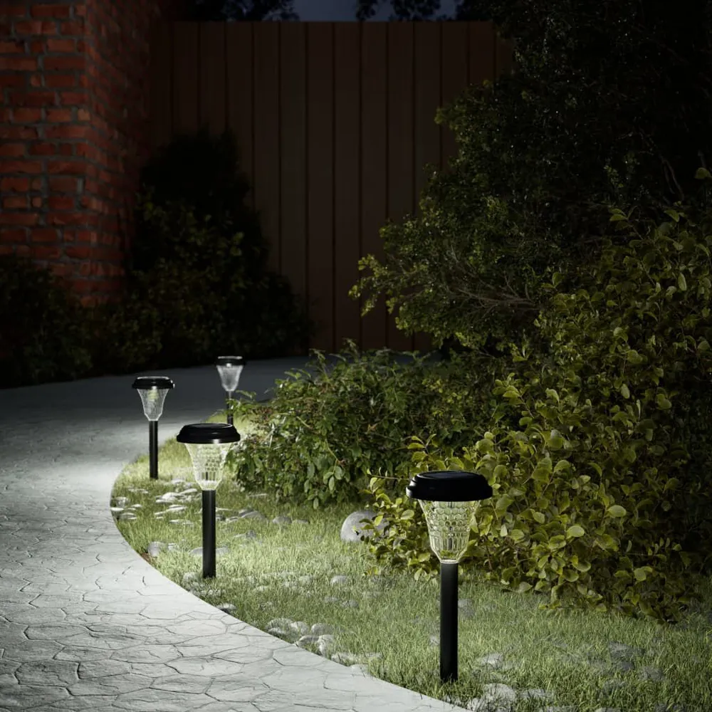 Tuinpadverlichting 12 st solar met grondpennen wit