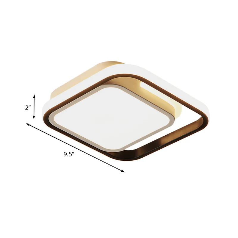 Vierkante inbouwverlichting Eenvoudige metalen LED zwarte inbouwplafondlamp voor gang wit/warm/3 kleuren helder