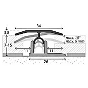 Professionele Industriële MyStyle MyArt Universeel profiel Hickson Larch - 1 m x 34 mm x 15 mm, Montagemethode: Insteken
