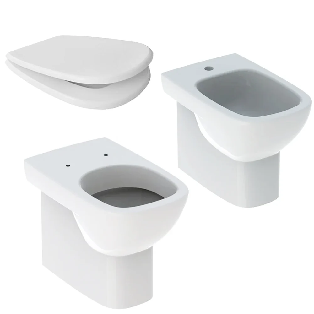 Wall-hung sanitary fixtures veelzijdig WC+bidet drain + traditional seat Geberit 'Fantasia 2' 55 cm