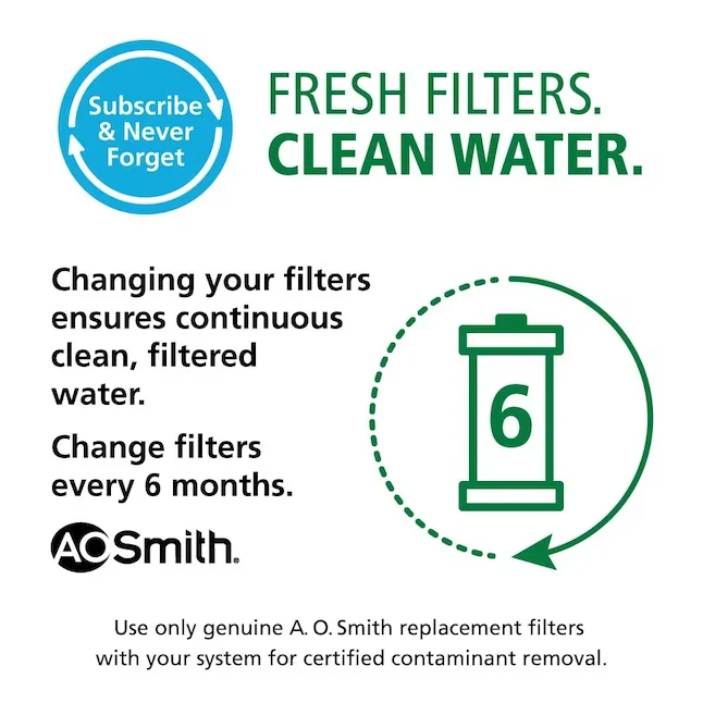 .O. Smith Advanced Onverwijld Connect Carbon Block Under Sink Replacement Filter