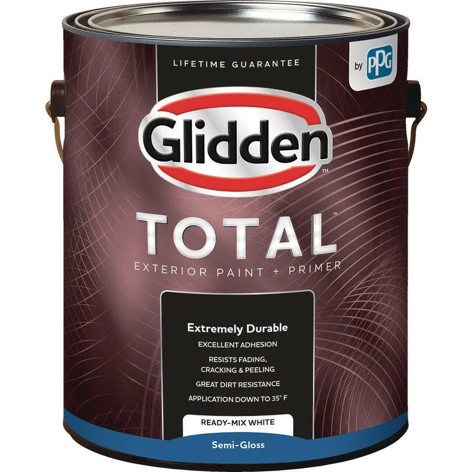 Glidden Total Exterior Paint + Primer Semi-Gloss Ready Mix Ivoor 1 Gallon