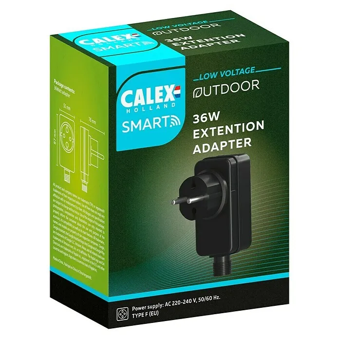 Calex Uitbreidingsadapter voor Outdoor 24V - Passend bij: Calex outdoor 24V collectie met Overspanningsbeveiliging