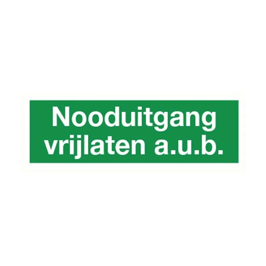 Reddingsteken Nooduitgang Vrijlaten bord 90x250 (IP65)