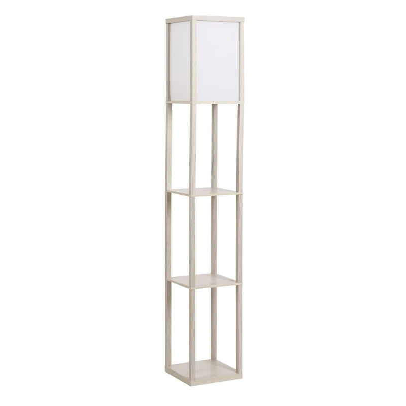 Nancy's Arcugnano Vloerlamp - Staande Lamp - Verlichting met Opbergplanken - Eiken Aosom