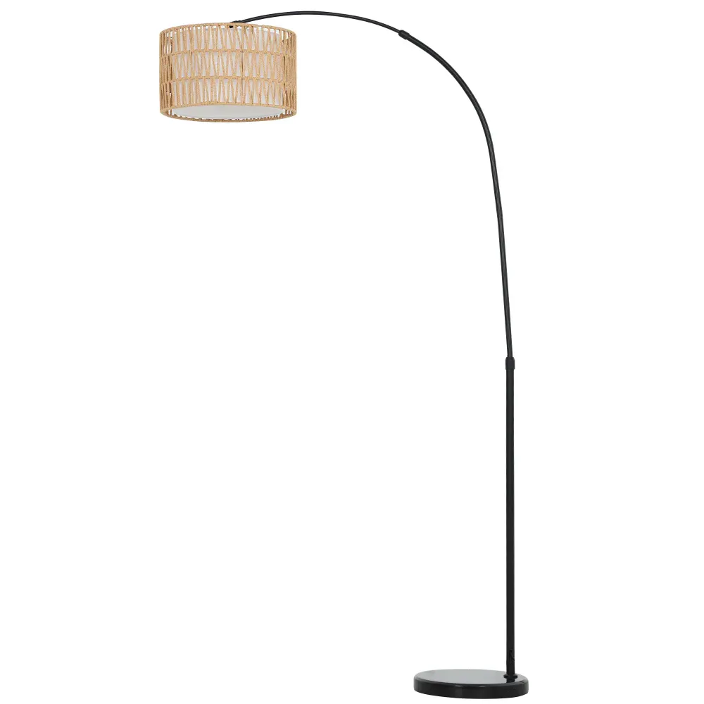 Nancy's Godrano Vloerlamp - Staande Lamp - Hoogte Verstelbaar - Zwart / Bruin / Wit Aosom