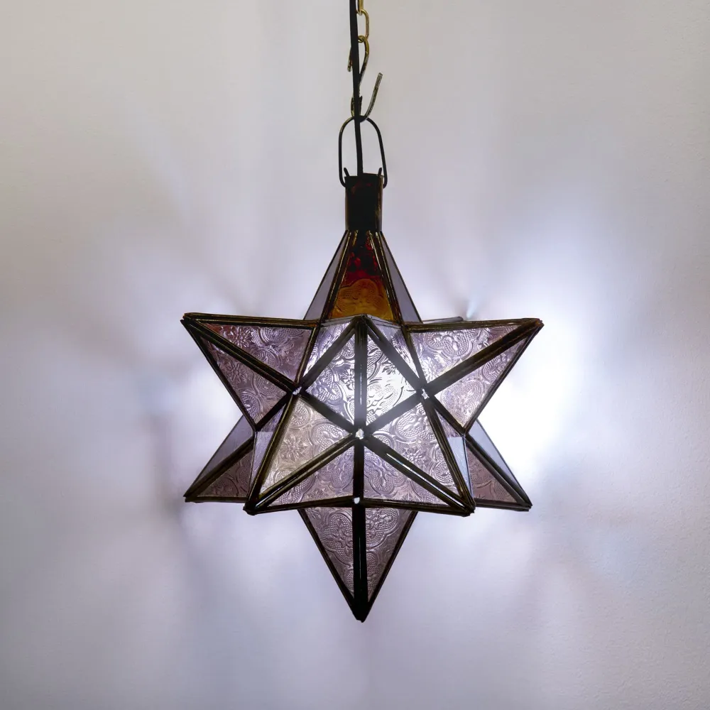 Arabische lamp Violette kristallen ster C3 27x24