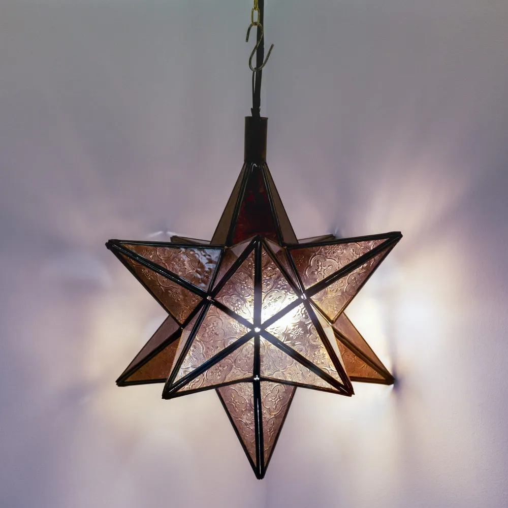 Arabische lamp Violette kristallen ster C1 40x37