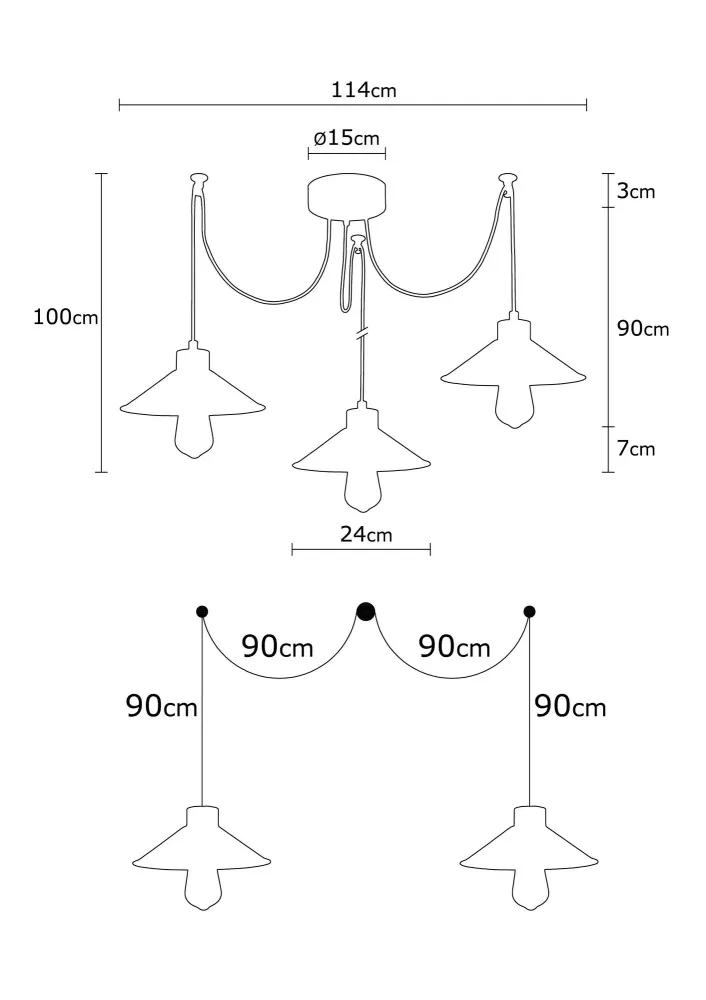 3-lichts Hanglamp Casey Asir Group