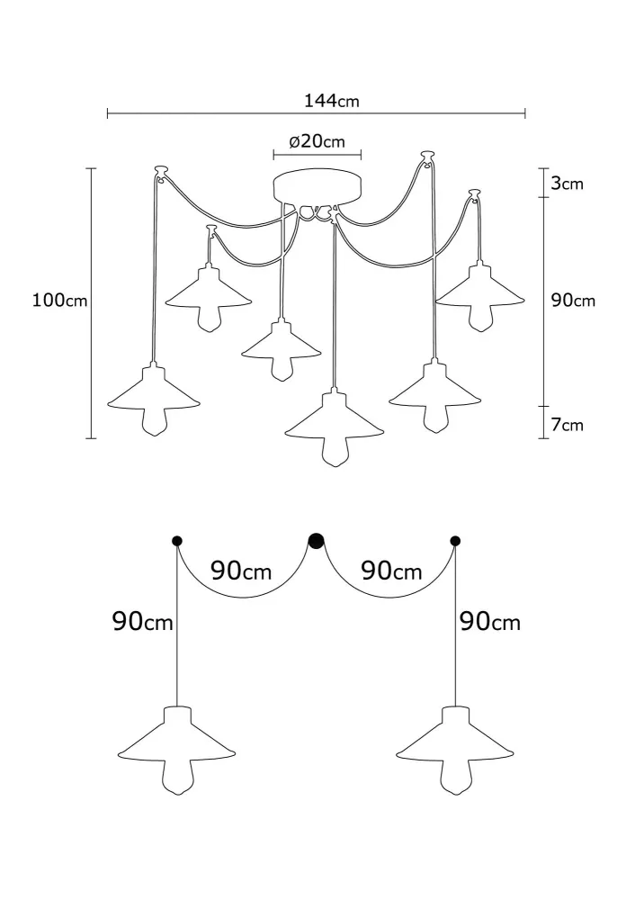 6-lichts Hanglamp Casey Asir Group