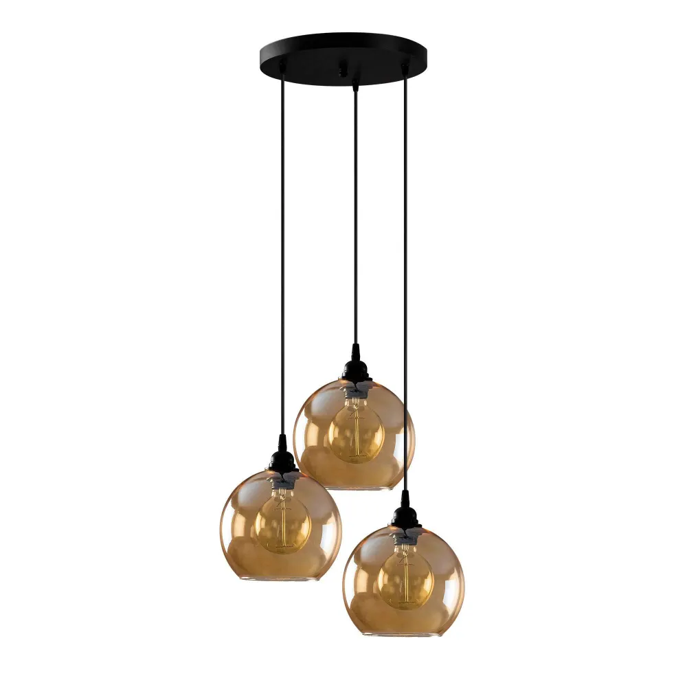 Glas hanglamp woonkamer Jack rond 3-lichts Asir Group