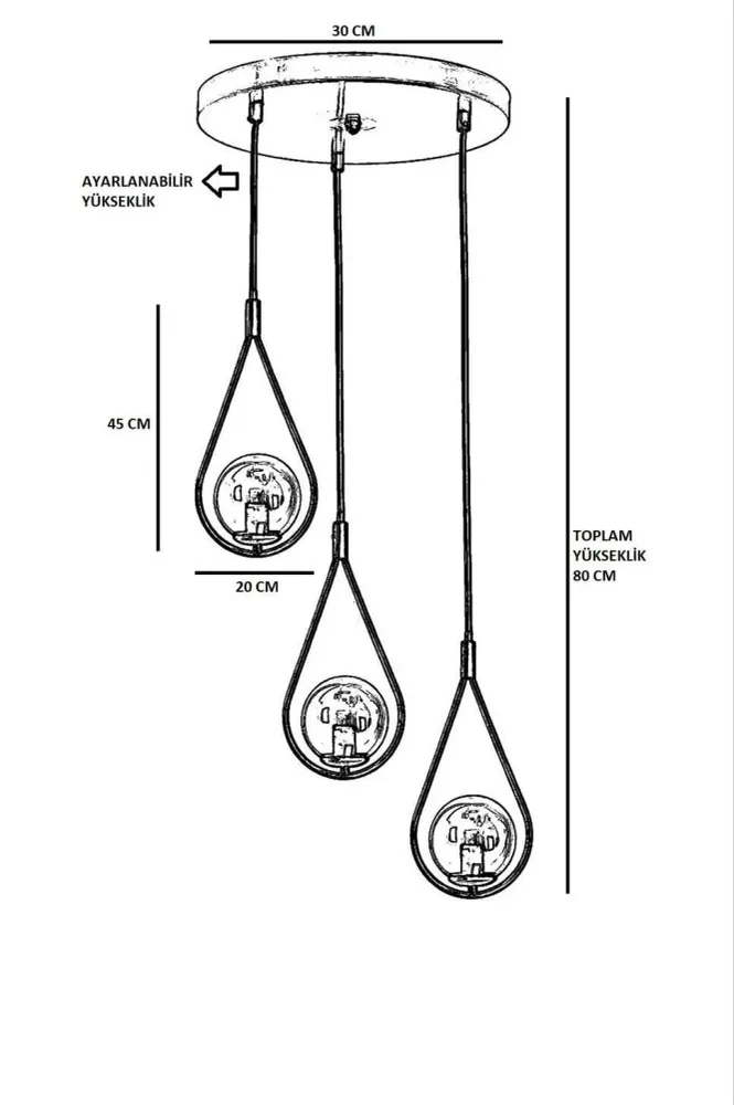 Hanglamp Drop 3-lichts Asir Group