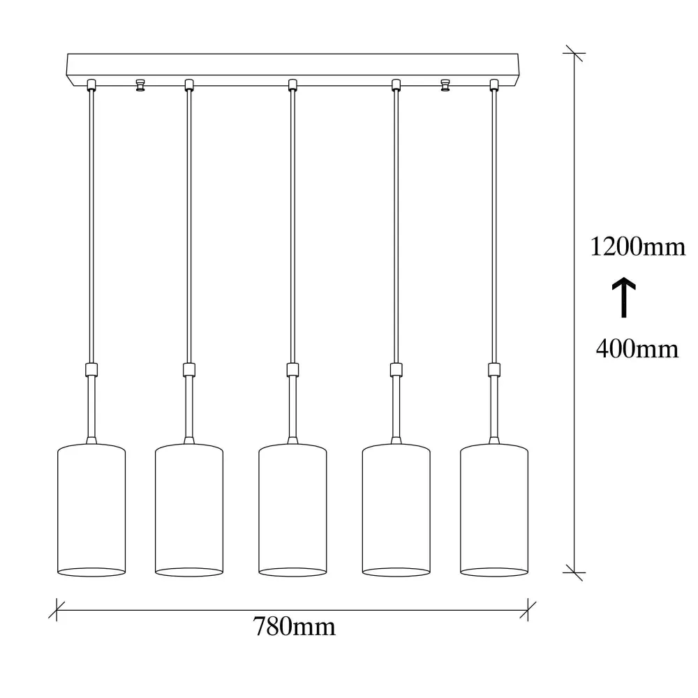 Hanglamp eettafel Oscar 5-lichts Asir Group