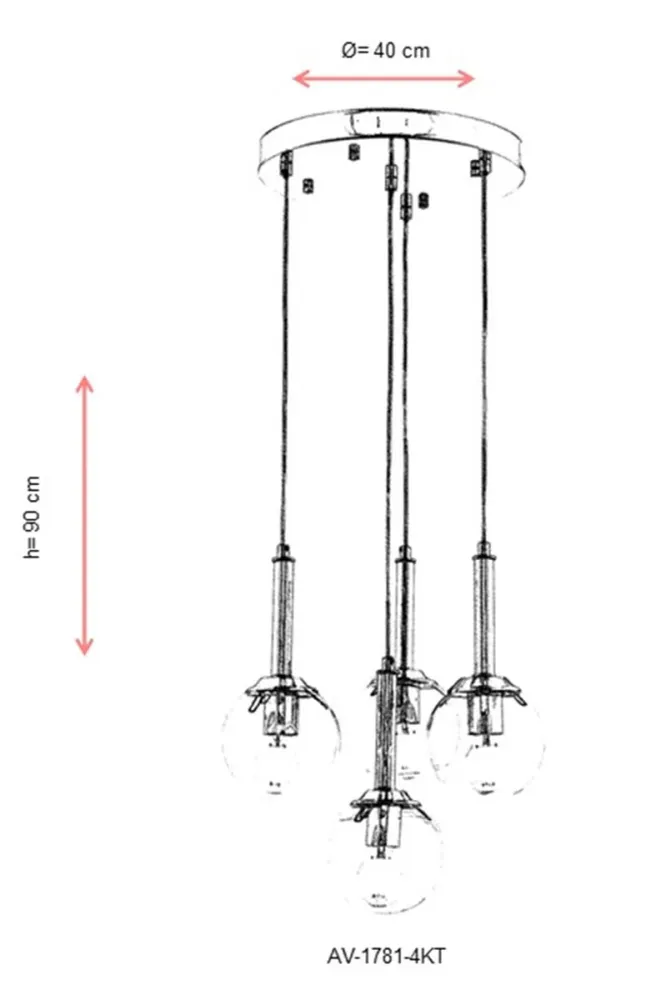 Hanglamp Evans 4-lichts Asir Group