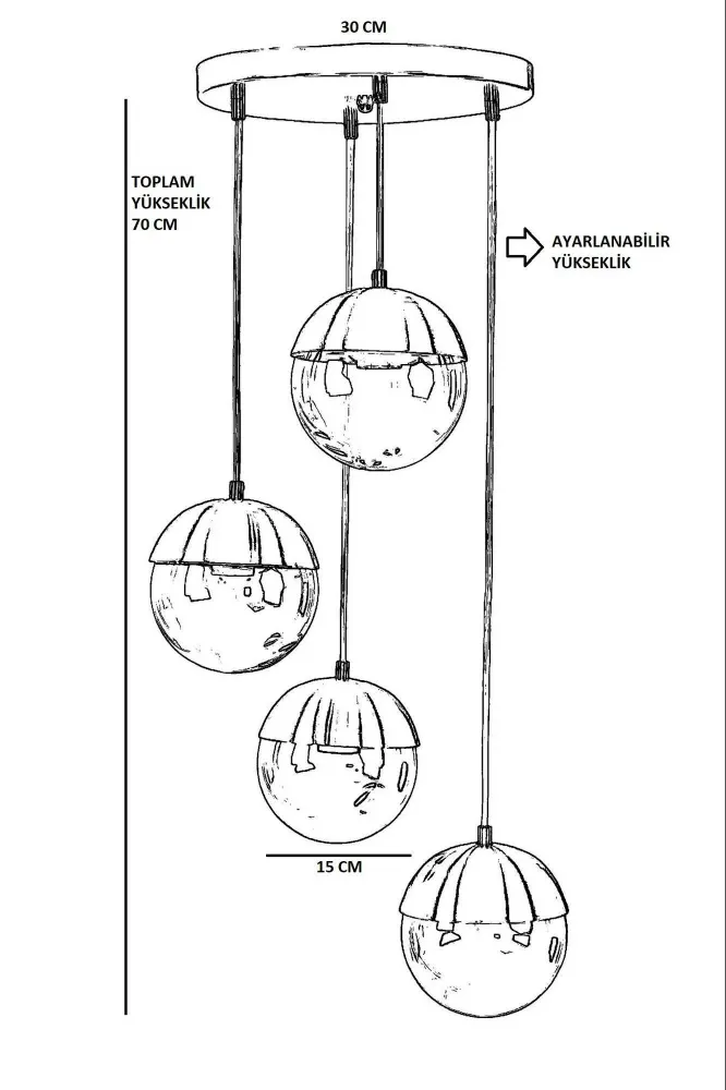 Hanglamp Kendal 4-lichts Asir Group