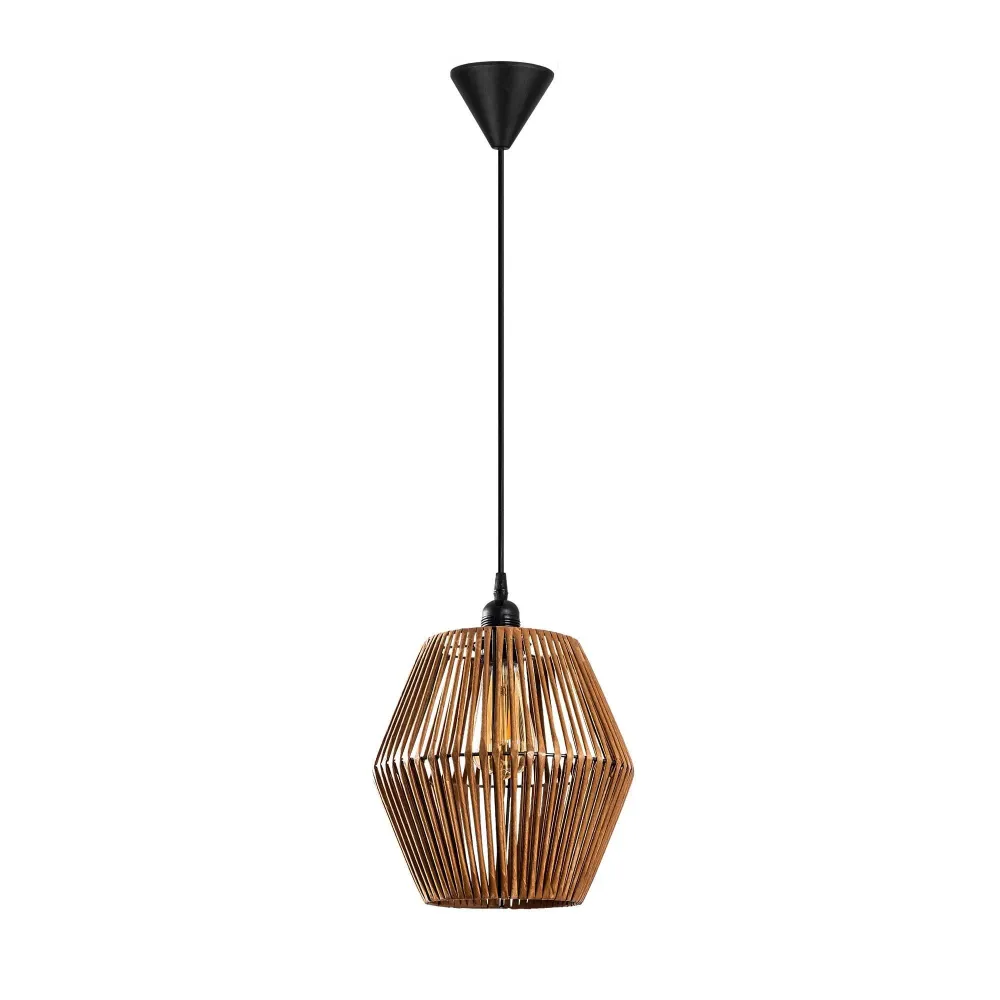 Houten hanglamp woonkamer Gonio Asir Group
