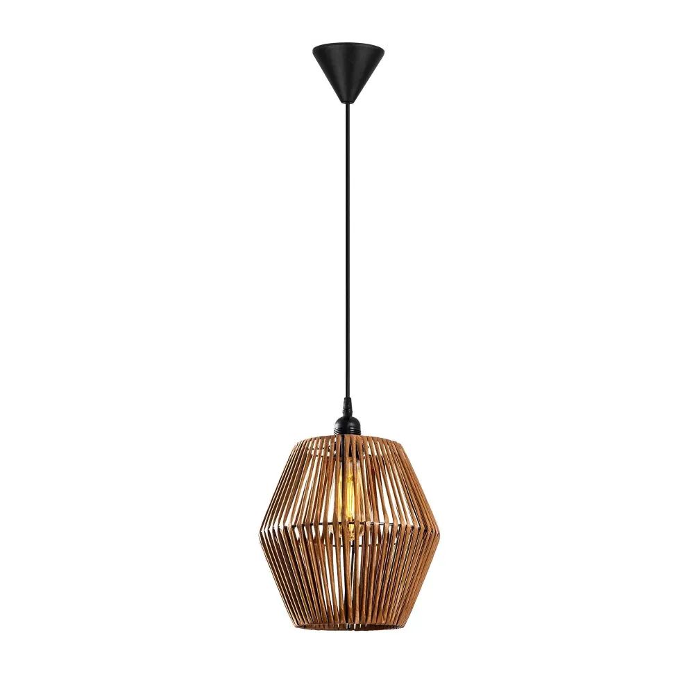 Houten hanglamp woonkamer Gonio Asir Group
