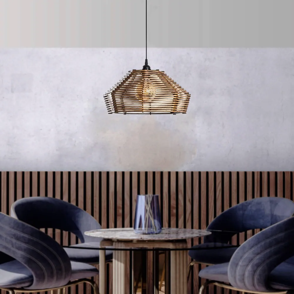 Houten hanglamp woonkamer Marquee Asir Group