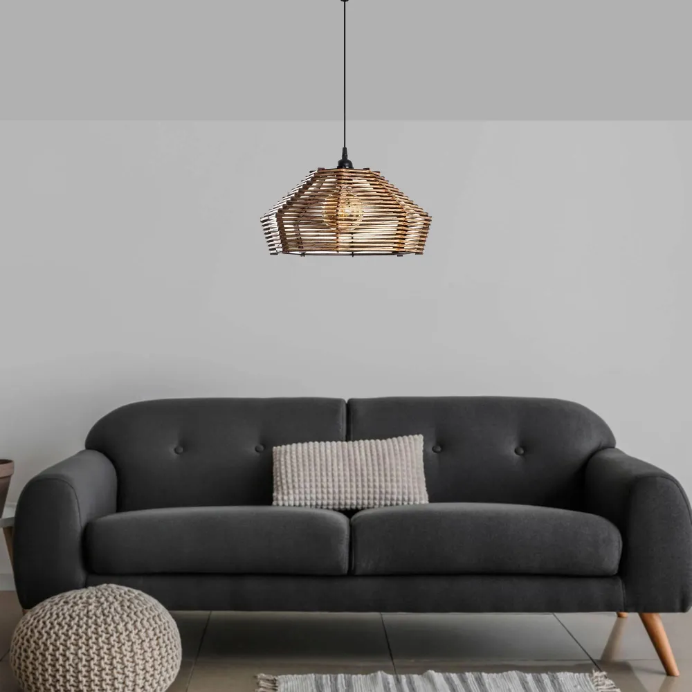 Houten hanglamp woonkamer Marquee Asir Group