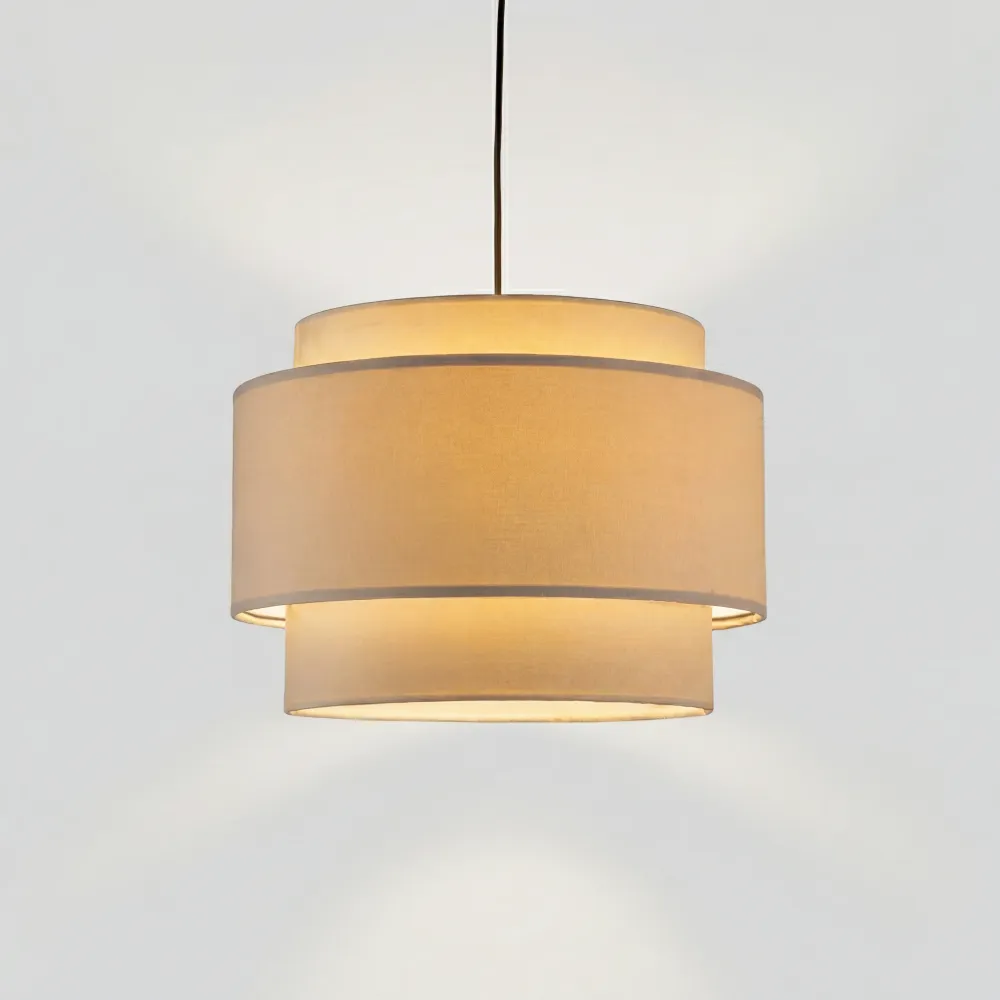 Alfheim gelaagde linnen trommel hanglamp At Ease Home Life