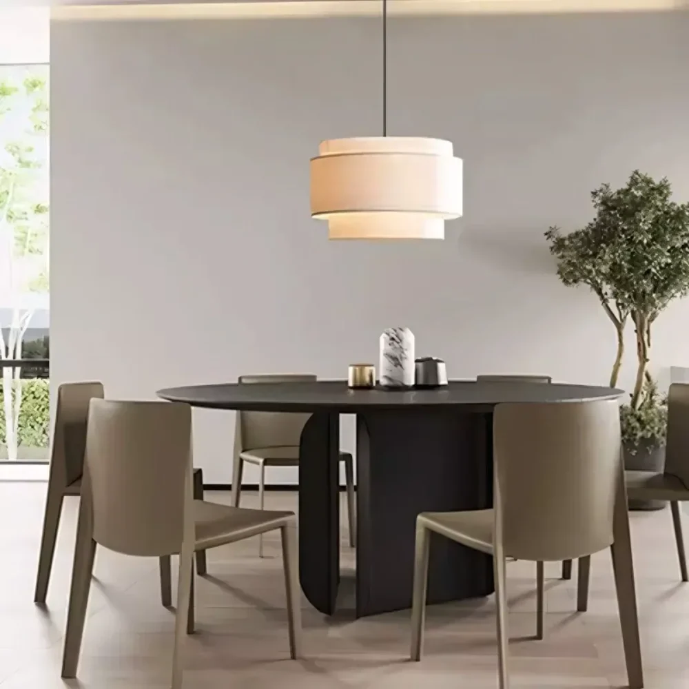 Alfheim gelaagde linnen trommel hanglamp At Ease Home Life
