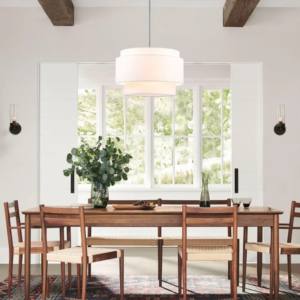 Alfheim gelaagde linnen trommel hanglamp At Ease Home Life