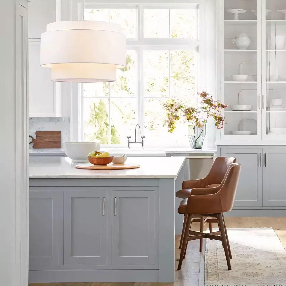 Alfheim gelaagde linnen trommel hanglamp At Ease Home Life
