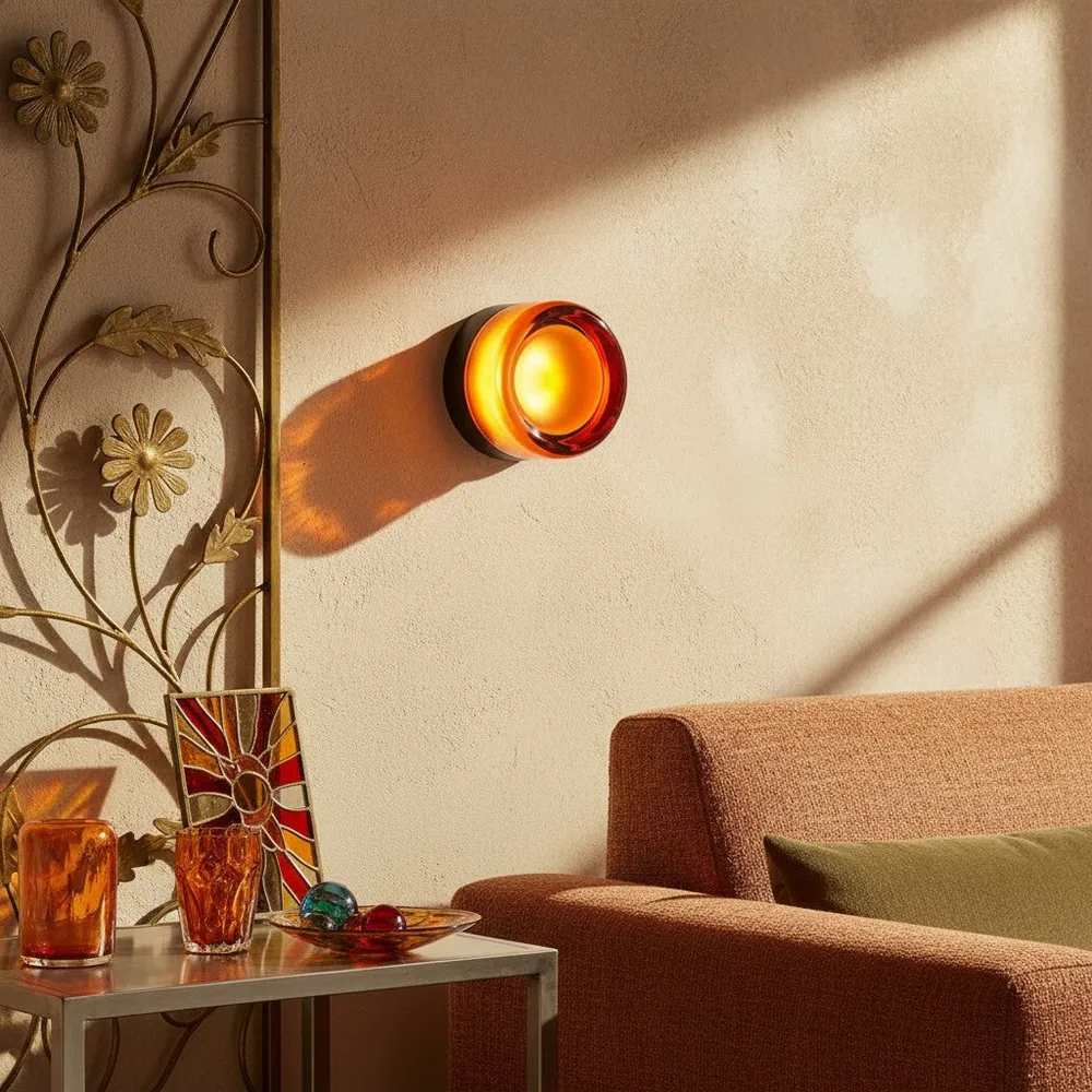 Bracken Moderne Koepel LED Glazen Wandsconce met Dimple At Ease Home Life