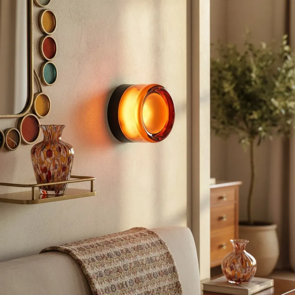 Bracken Moderne Koepel LED Glazen Wandsconce met Dimple At Ease Home Life