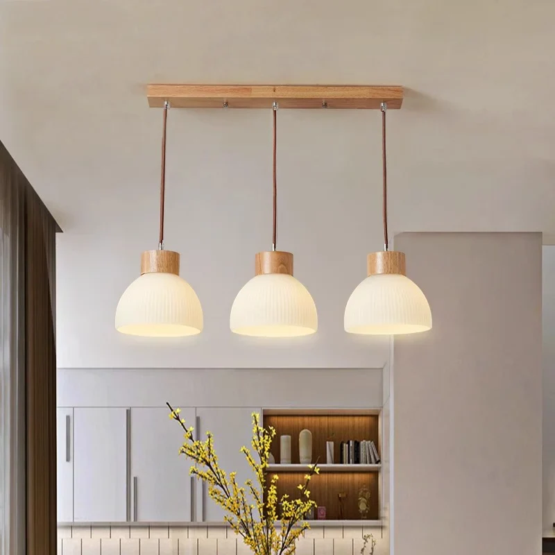Bragi 3 Lichts Witte Geribbelde Glazen Hanglamp Licht At Ease Home Life