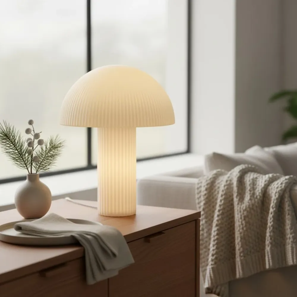Curvona Opaline glazen paddenstoel tafellamp At Ease Home Life