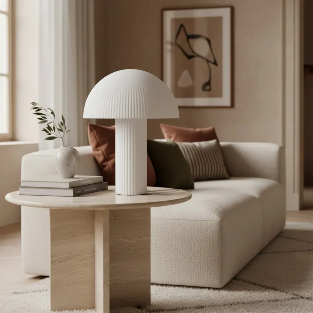 Curvona Opaline glazen paddenstoel tafellamp At Ease Home Life