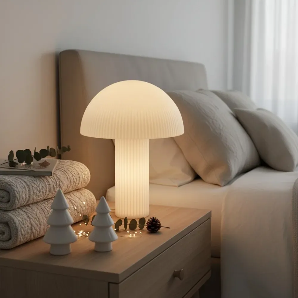 Curvona Opaline glazen paddenstoel tafellamp At Ease Home Life