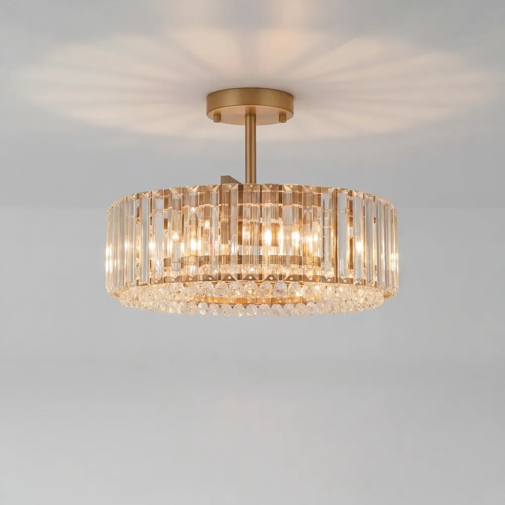 Dominic moderne luxe trommel kristallen plafondlamp At Ease Home Life